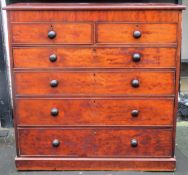 Victorian mahogany Two over Four chest of drawers, with secret drawer. Approx. 122cm H x 122cm W x