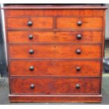 Victorian mahogany Two over Four chest of drawers, with secret drawer. Approx. 122cm H x 122cm W x