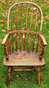 19th CENTURY CHILD'S WINDSOR ARMCHAIR, APPROXIMATELY 70cm HIGH