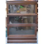 Globe Wernicke early 20th century Oak three tier stacking bookcase. Approx. 121cm H x 87cm W x