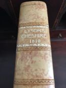 LYSON 'CHESHIRE 1810', SIX MAPS, MARBLED BOARDS, QUARTER LEATHER