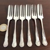 SET OF SIX SILVER CAKE FORKS, VINERS, SHEFFIELD ASSAY, WEIGHT APPROXIMATELY 104g