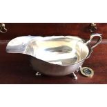 SILVER SAUCE BOAT, BIRMINGHAM ASSAY, WEIGHT APPROXIMATELY 100g