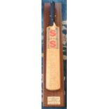 MOUNTED STUART STURRIDGE CRICKET BAT, USED IN THE MCC BICENTENARY MATCH AT LORDS IN 1987 BETWEEN