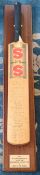 MOUNTED STUART STURRIDGE CRICKET BAT, USED IN THE MCC BICENTENARY MATCH AT LORDS IN 1987 BETWEEN