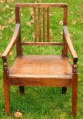 GEORGE III EARLY 19th CENTURY MAHOGANY CHILD'S ARMCHAIR, APPROXIMATELY 63cm HIGH