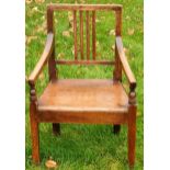 GEORGE III EARLY 19th CENTURY MAHOGANY CHILD'S ARMCHAIR, APPROXIMATELY 63cm HIGH