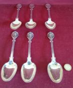 SET OF SIX EARLY VICTORIAN HALLMARKED SILVER DESSERT SPOONS, LONDON ASSAY DATED 1841 BY BENJAMIN