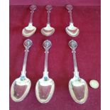 SET OF SIX EARLY VICTORIAN HALLMARKED SILVER DESSERT SPOONS, LONDON ASSAY DATED 1841 BY BENJAMIN