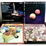 FOUR LP VINYL RECORDS- LONDON CHUCK BERRY SESSIONS, GOLDEN HOUR OF THE KINKS, WINGS VENUS & MARS,