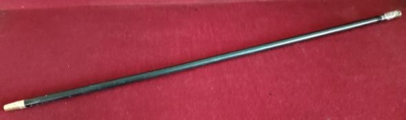 SILVER TOPPED AND EBONISED CHURCH LADS BRIGADE BATON, APPROXIMATELY 69cm LONG