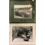 A framed photograph of Stirling Moss Grand Prix 1957 and an unframed limited edition 41/200