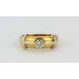 An 18ct yellow gold solitaire ring set with a brilliant cut diamond, approx. 0.30ct, (N.5).