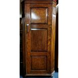 A 1920's oak wardrobe, W. 78cm. H. 184cm.