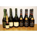 Twelve bottles of vintage champagne with one quarter bottle.