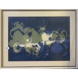 A lovely framed limited edition 4/6 lithograph pencil signed B. A. Dalton '69, frame size 73 x