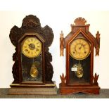 Two 19th Century American mantle clocks, tallest 56cm.