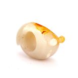 An interesting Chinese white and russet jade cicada thumb ring, L. 7cm. W. 2.5cm.