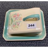 A rare Suzie Cooper Dresden green spray pattern cheese dish.