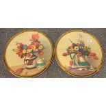 A pair of circular 1920's framed prints after Cecil G J Hay (1899 - 1974), Dia, 44cm.