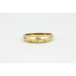 A 9ct yellow gold diamond set ring, approx. 1.7gr, (P.5).