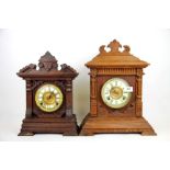 Two 19th Century mantle clocks, tallest H. 42cm.