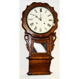 A 19th Century American inlaid wall clock, H. 85cm.