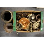 A box of good brass and copperware.