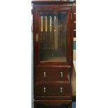 An oriental hardwood glazed cabinet, 50 X 128 X 52cm.