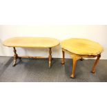 Two useful coffee tables, largest 99cm.