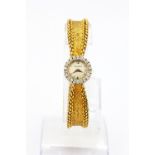 A boxed Jaeger Le Coulter 18ct yellow gold diamond set wrist watch, approx. 42gr overall.