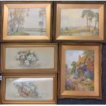 A quantity of mixed framed watercolour and prints.