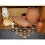 A quantity of pottery items.