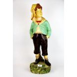 A 1930's painted chalk figure of a boy, H. 63cm.