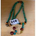 A single strange of Tibetan turquoise prayer beads, beads size 6mm.