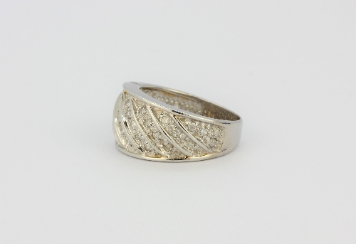 A 9ct white gold diamond pave set ring, (O). - Image 2 of 2