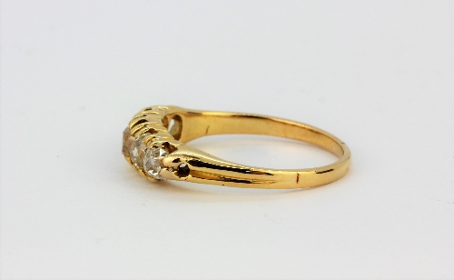 An 18ct yellow gold (stamped 18ct) set with old cut diamonds, approx. 1.25ct, (S). - Image 2 of 2