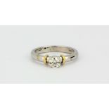 An 18ct white gold solitaire ring set with an approx. 0.50ct brilliant cut diamond, (N.5).