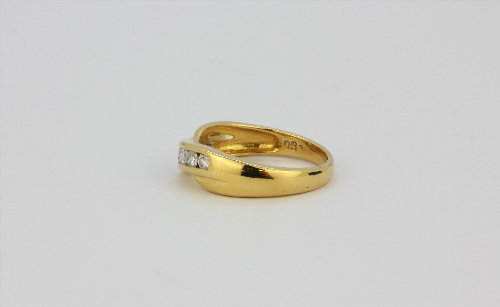 An 18ct yellow gold crossover ring set with brilliant cut diamonds, approx. 0.5ct overall, (P). - Image 2 of 2