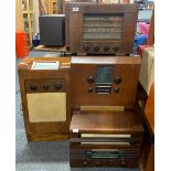 An Ekco self standing radio together with a similar Bush radio, tallest 82cm together with a