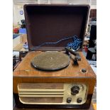 A wooden cased Ferguson radio gramophone model 213 RG together with a Dynatron radio gramophone