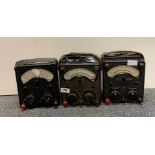 Three vintage S.T.C radio universal Avometer's model 8.