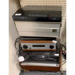 A Marconiphone reel to reel 4216 together with a Garrard Bush record player type A749 with a further