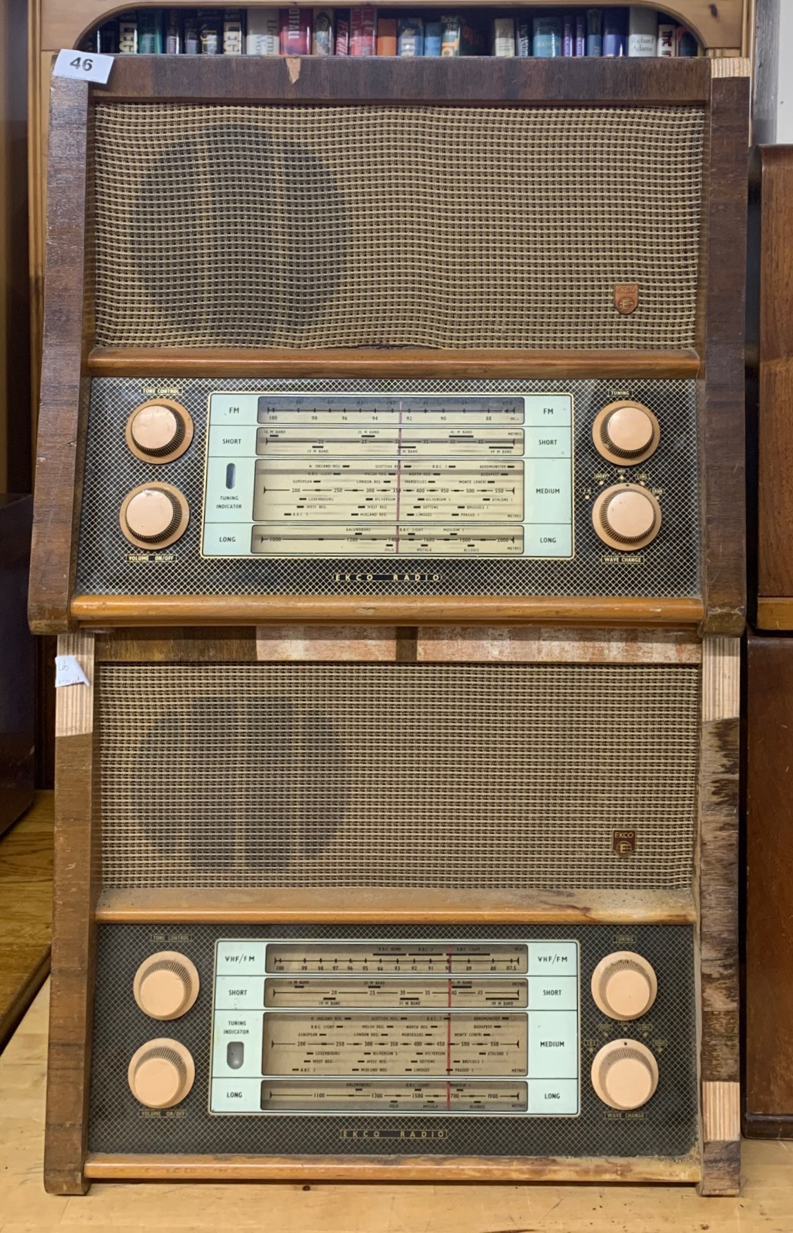 A vintage wooden cased Ekco radio model A239 together with a further wooden cased Ekco radio model