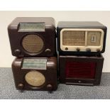 A vintage Bush Bakelite radios type 73/159937 together with a Bush 10/65154 together with two