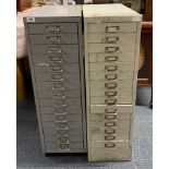 Two filing cabinets with a quantity of miscellaneous radio &/or Tv items.