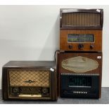 A Murphy wooden cased vintage radio (with back panel missing) together with a McMichael radio Ltd