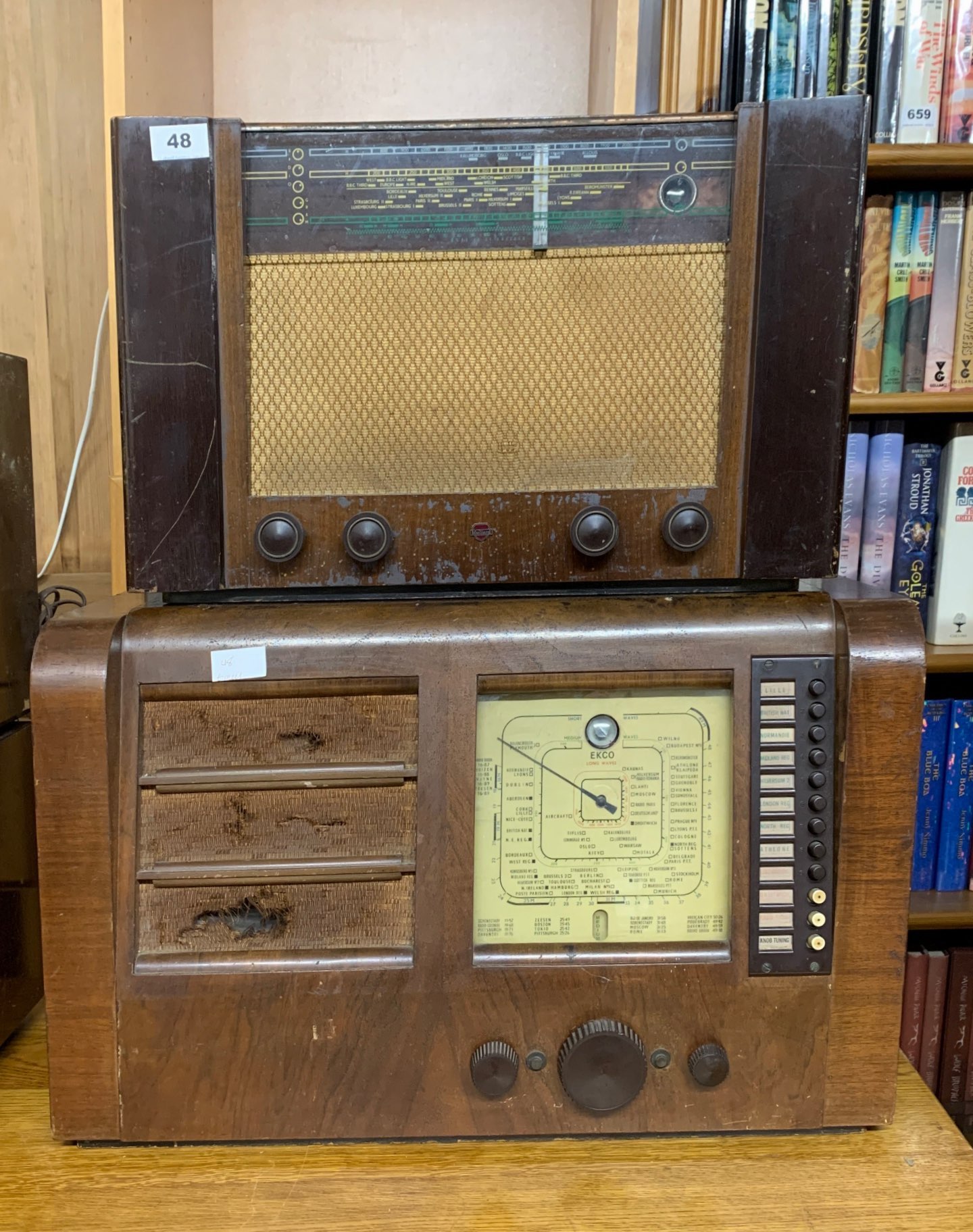 A large wooden cased Ekco radio type P.B.289 together with a wooden cased Mullard type M3315.