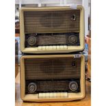 Two wooden cased PYE radios models P224.