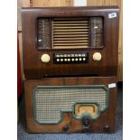 A wooden cased His Masters Voice radio model 1119 together with a wooden cased A.C. Cossor Ltd radio